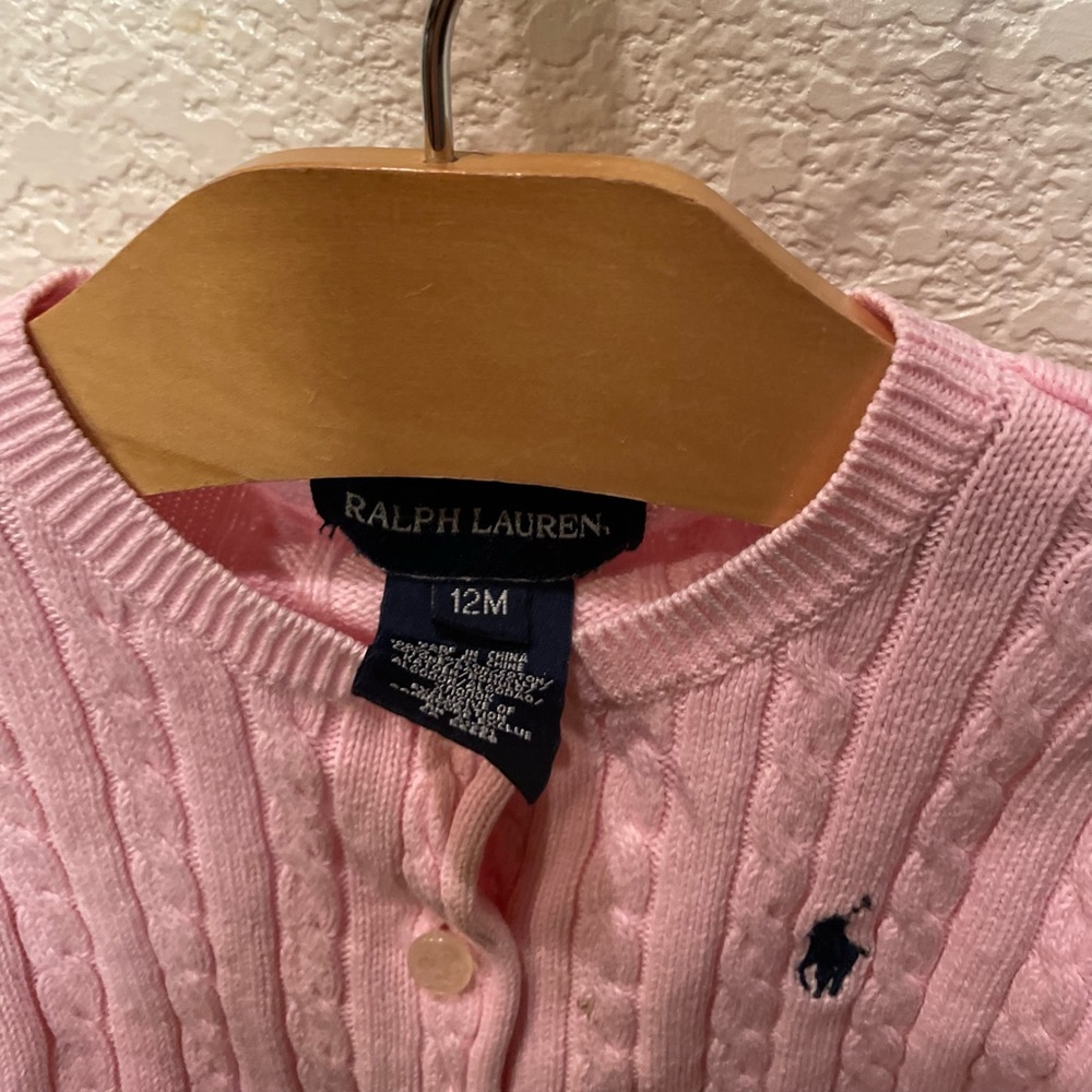 Ralph Lauren light pink 100% cotton cardigan